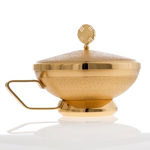 Ciborium in golden brass with handle 2