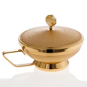 Ciborium in golden brass with handle