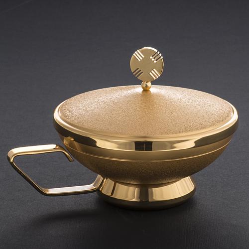 Ciborium in golden brass with handle 9