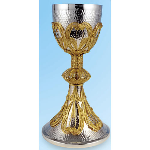 Chalice in Silver 800 with golden filigree decorattion 1
