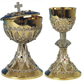 Chalice and Ciborium in Silver 800 filigree, Camaleonte model