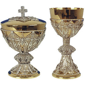 Chalice and Ciborium in Silver 800 filigree, Balena model