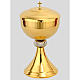 Ciborium in golden brass with striped silver plated node s2