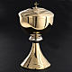 Ciborium in golden brass with striped silver plated node s3