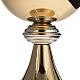 Ciborium in golden brass with striped silver plated node s5