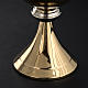 Ciborium in golden brass with striped silver plated node s6