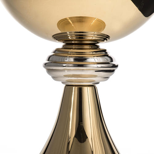 Ciborium in golden brass with striped silver plated node 5