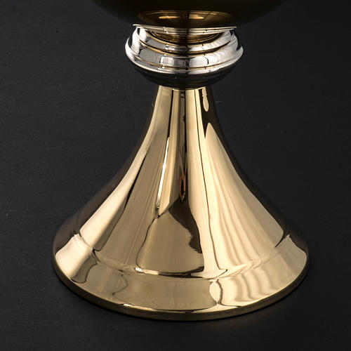 Ciborium in golden brass with striped silver plated node 6