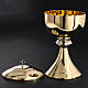Ciborium in golden brass with striped silver plated node s4