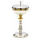 Ciborium in silver brass, hammered finishing with golden node s3