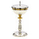 Ciborium in silver brass, hammered finishing with golden node s1