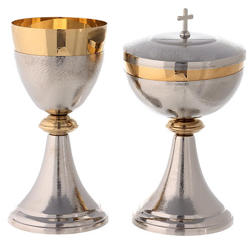 Chalice and Ciborium, silver plated brass with knurled finishing 1