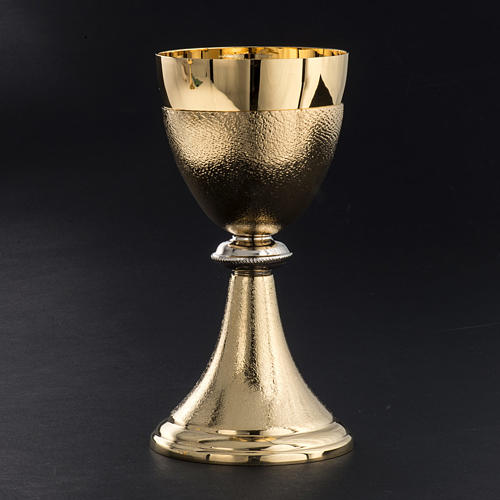 Chalice and Ciborium, golden brass with knurled finishing 3