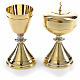 Chalice and Ciborium in golden brass, Knurled finishing s5