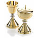Chalice and Ciborium in golden brass, Knurled finishing s6