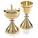 Chalice and Ciborium in golden brass, Knurled finishing s7