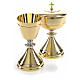 Chalice and Ciborium in golden brass, Knurled finishing s8