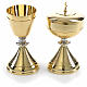 Chalice and Ciborium in golden brass, Knurled finishing s1