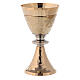 Chalice and Ciborium in golden brass with silver decorated node s2