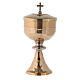 Chalice and Ciborium in golden brass with silver decorated node s3