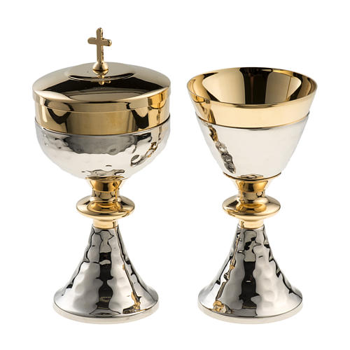 Chalice and Ciborium in silver plated brass with golden node 2