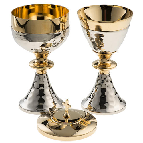 Chalice and Ciborium in silver plated brass with golden node 3
