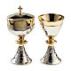 Chalice and Ciborium in silver plated brass with golden node s2