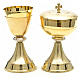 Chalice and ciborium with double finishing in gold plated brass s1