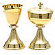 Chalice and ciborium with double finishing in gold plated brass s5