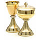Chalice and ciborium with double finishing in gold plated brass s6
