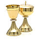 Chalice and ciborium with double finishing in gold plated brass s8