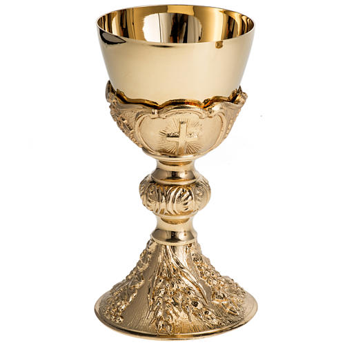Chalice and Ciborium with golden finish, The Last Supper 3