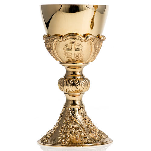Chalice and Ciborium with golden finish, The Last Supper 5