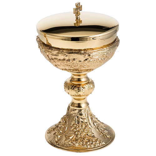 Chalice and Ciborium with golden finish, The Last Supper 6