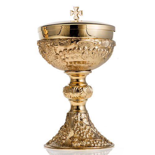 Chalice and Ciborium with golden finish, The Last Supper 8