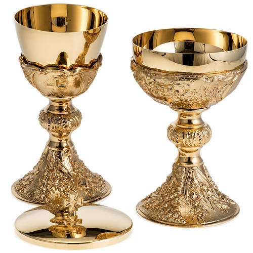 Chalice and Ciborium with golden finish, The Last Supper 10