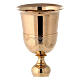 Chalice and Ciborium in golden brass, leaves decoration s2