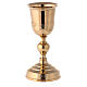 Chalice and Ciborium in golden brass, leaves decoration s3