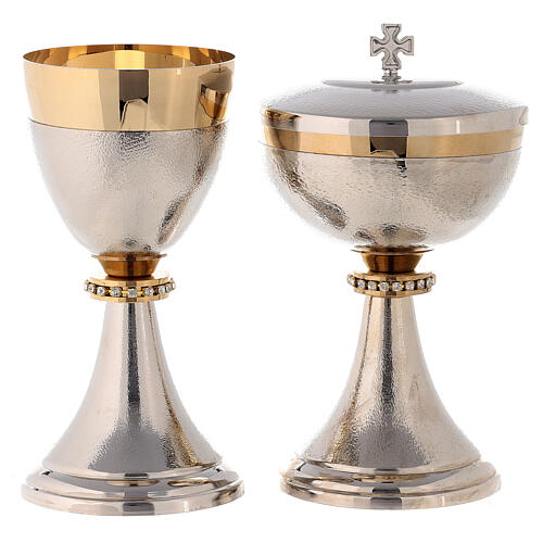 Chalice and Ciborium, knurled two tone finishing with strass 1