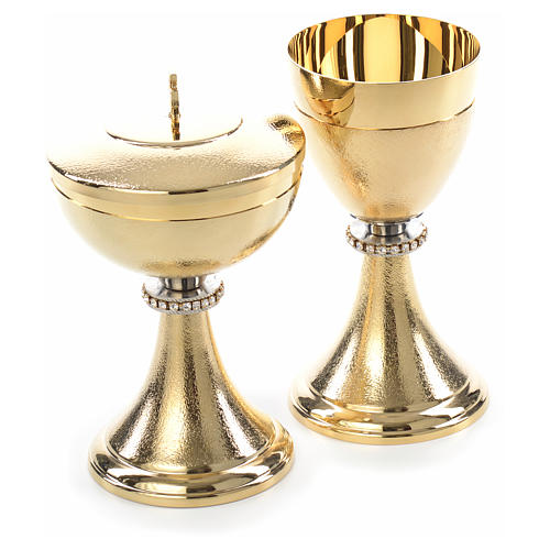 Chalice and Ciborium, knurled finishing with strass 7