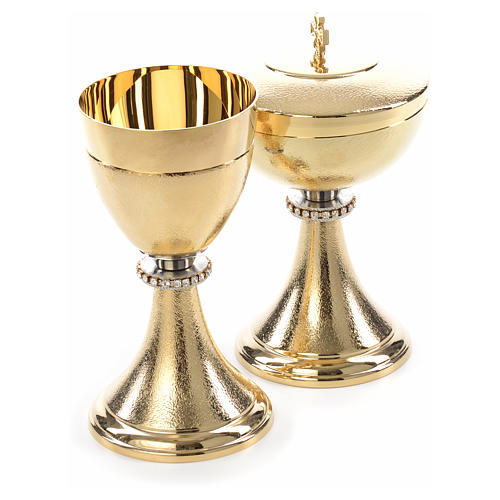 Chalice and Ciborium, knurled finishing with strass 8