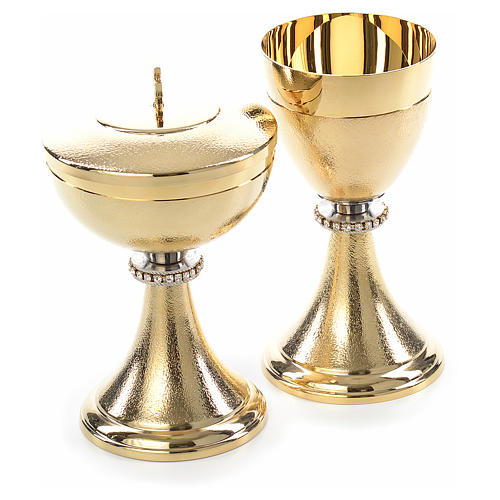 Chalice and Ciborium, knurled finishing with strass 3