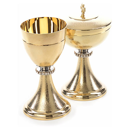 Chalice and Ciborium, knurled finishing with strass 4