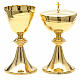 Chalice and Ciborium in golden brass, Classic style, Knurled s5