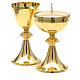 Chalice and Ciborium in golden brass, Classic style, Knurled s6