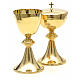 Chalice and Ciborium in golden brass, Classic style, Knurled s8