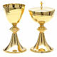 Chalice and Ciborium in golden brass, Classic style, Knurled s1