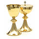 Chalice and Ciborium in golden brass, Classic style, Knurled s4