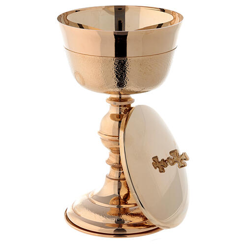 Chalice, ciborium and bowl with knurled gold plated finish 4