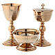 Chalice, ciborium and bowl with knurled gold plated finish s1